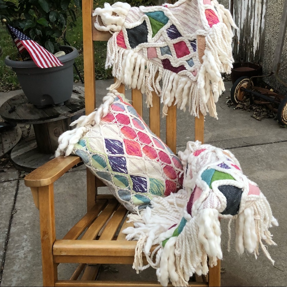 Lot 3 Anthropologie Wool Pillow Shams Tammy Kanat - Picture 3 of 15